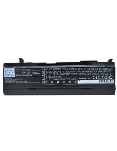Black Battery for Toshiba Satellite M70-208, Satellite A100-s2311td, Satellite A135-s2296 10.8V, 6600mAh - 71.28Wh
