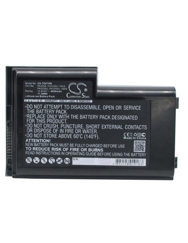 Black Battery for Toshiba Dynabook V7, Satellite Pro 6300, Satellite Pro M10 10.8V, 6600mAh - 71.28Wh
