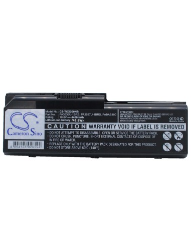 Black Battery for Toshiba Satellite P200-1cb, Satellite P200d-1fw, Satellite X200-21w 10.8V, 4400mAh - 47.52Wh