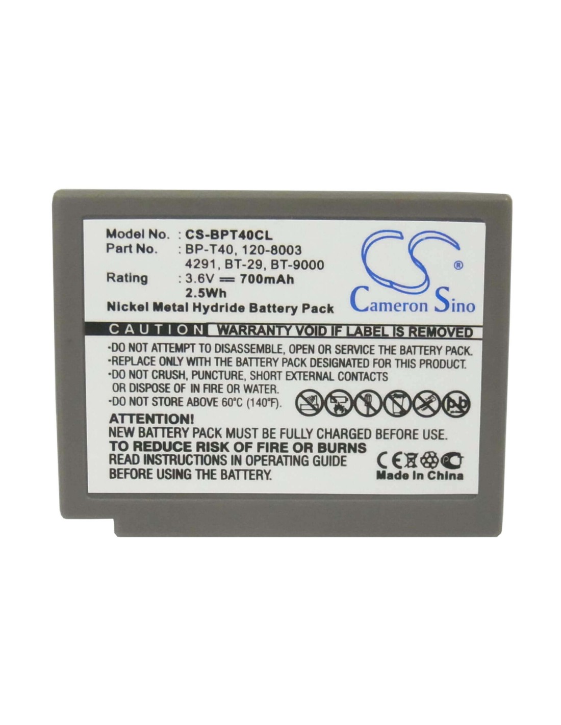 Battery for Uniden, Ana9610, Ana9620, Ex95, Exp900, 3.6V, 700mAh - 2.52Wh