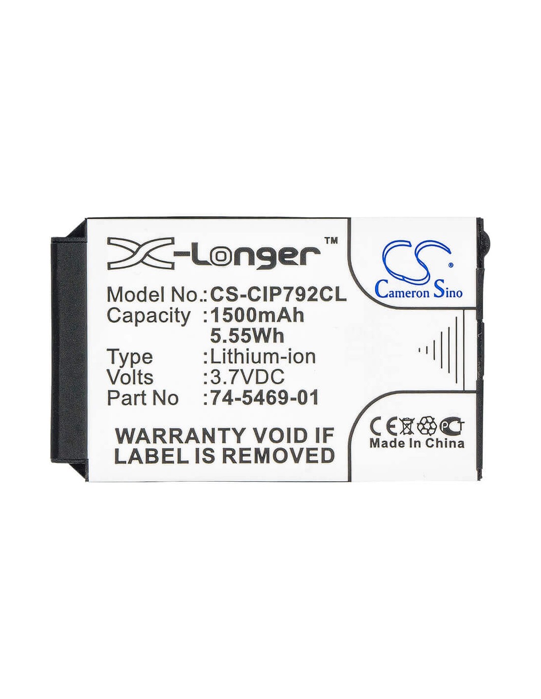 Battery for Cisco, 7026g, 74-5468-01, 7925, 7925g, 3.7V, 1500mAh - 5.55Wh