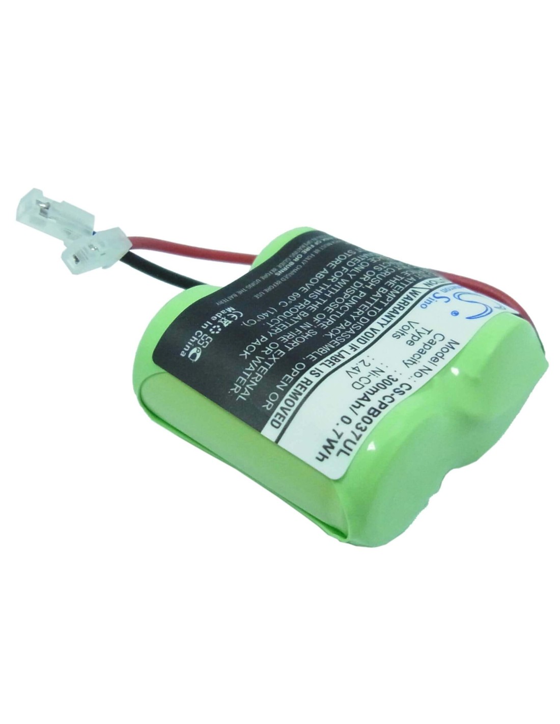 Battery for Universal, 2/3aa X 2 2.4V, 300mAh - 0.72Wh
