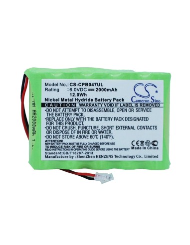 Battery for Universel, Aa X 5 6V, 2000mah - 12.00Wh