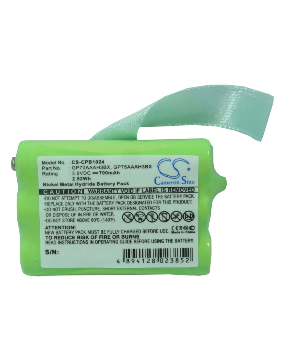 Battery for Wave Technologies, Cdp24106, Cdp24200, Cdp24201, 3.6V, 700mAh - 2.52Wh
