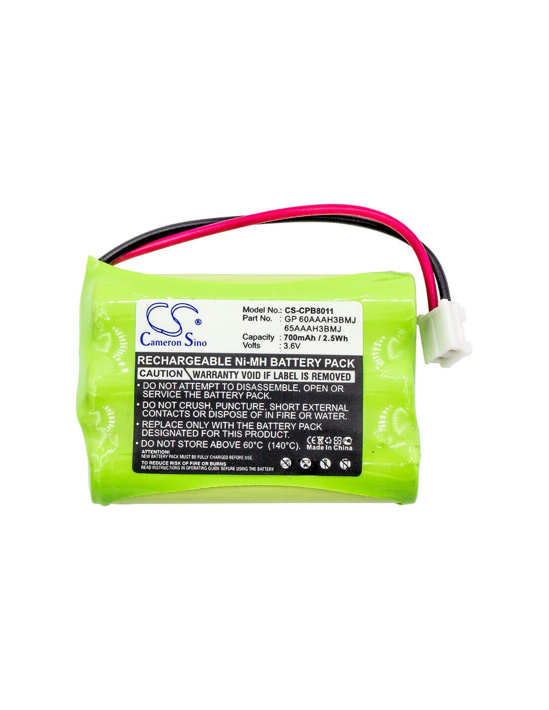 Battery for Bell South, Bs5822 3.6V, 700mAh - 2.52Wh