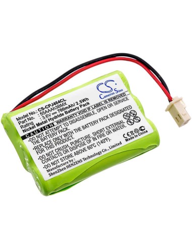 Battery for Casio, Pm38bat, Pmp3815, Pmp-3815, Pmp3850-plugin, 3.6V, 700mAh - 2.52Wh