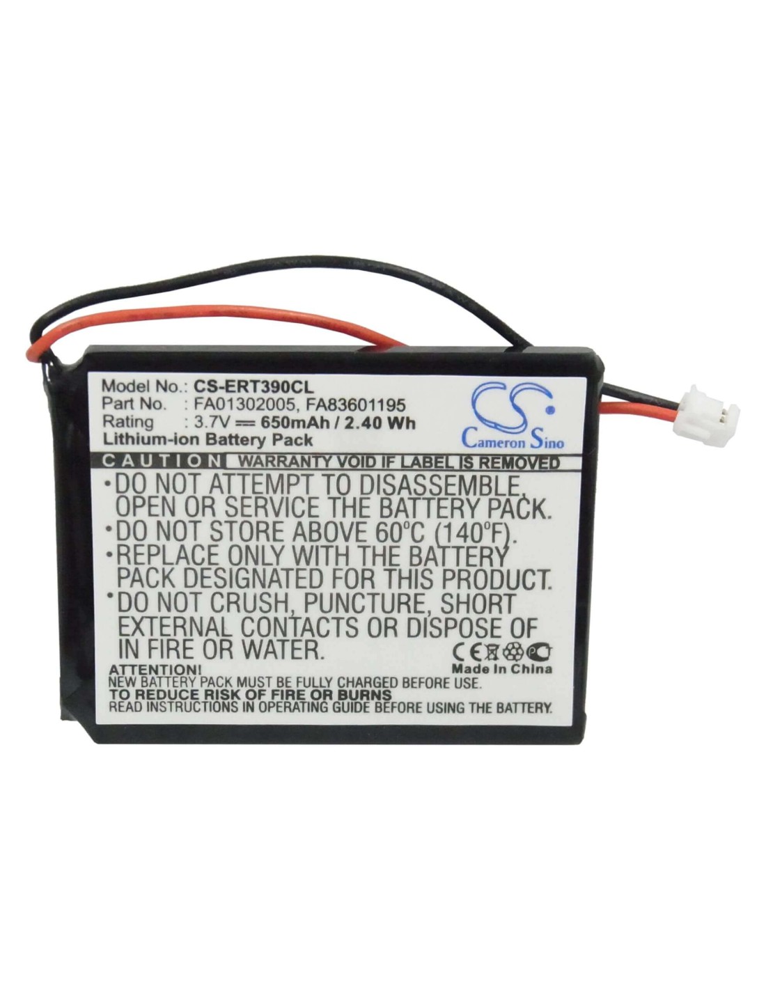 Battery for Aastra, 660177, 660177/r1c 3.7V, 650mAh - 2.41Wh