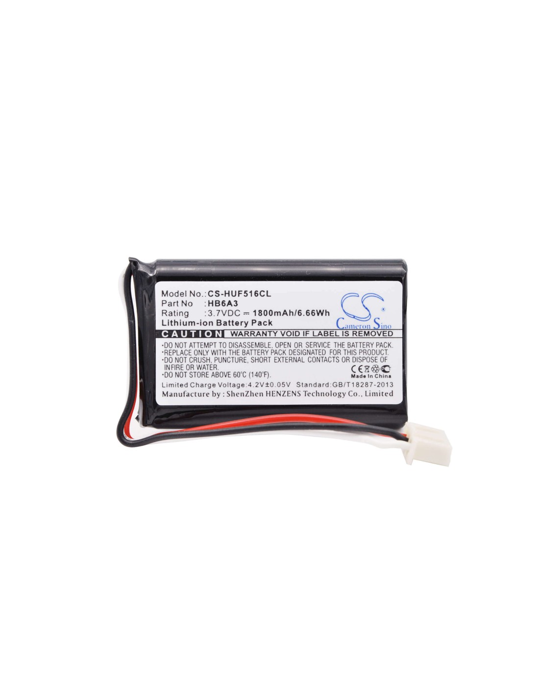 Battery for Huawei, Ets5623, F501, F516, F530, 3.7V, 1800mAh - 6.66Wh