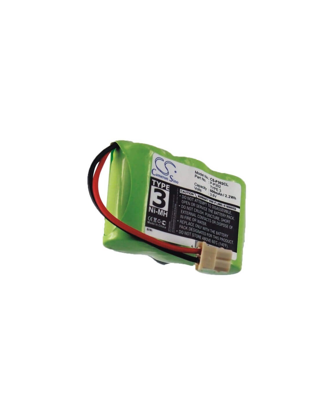 Battery for Code-a-phone, Cp2500, Cp2501, Cp2505, Cp2506, 3.6V, 600mAh - 2.16Wh