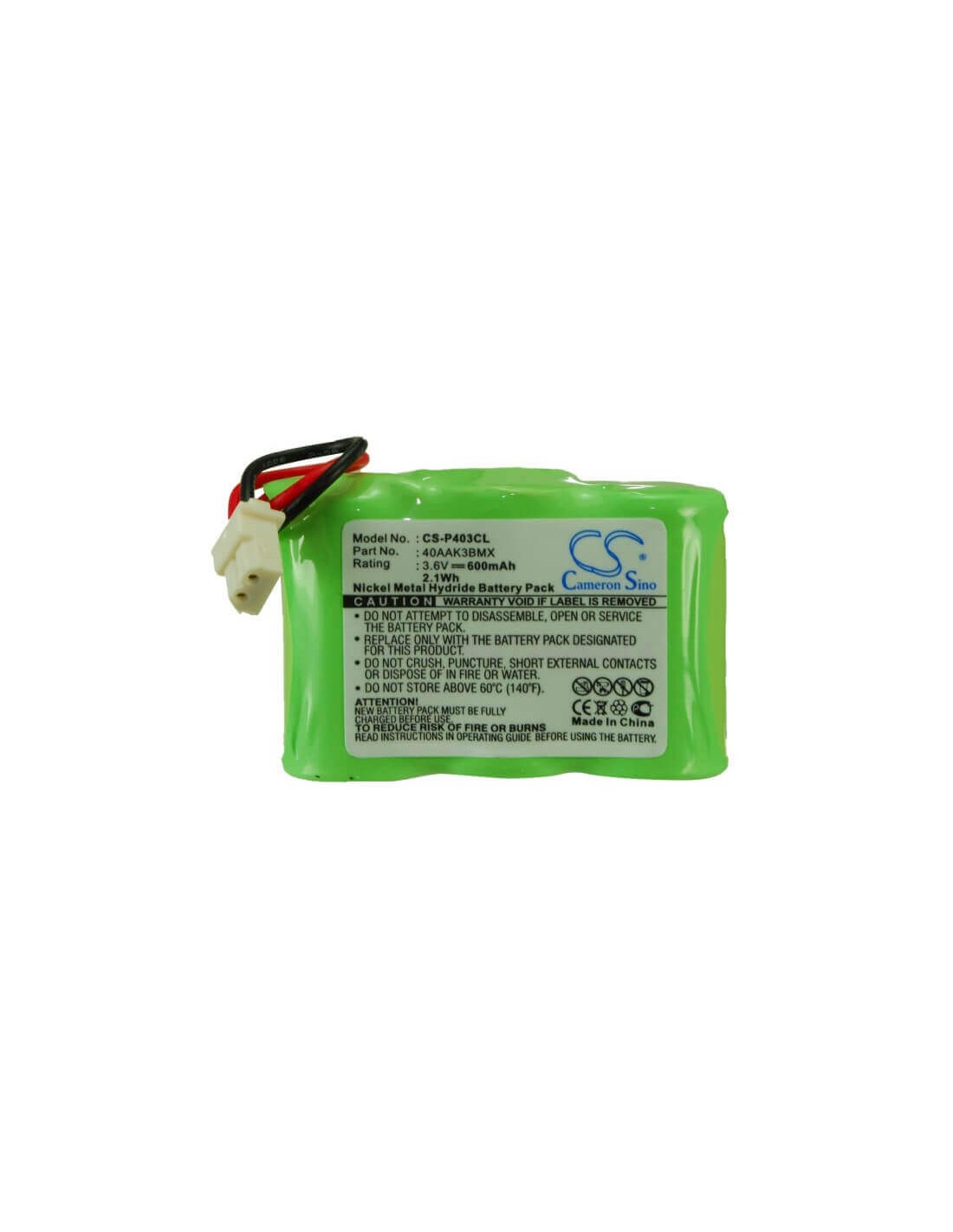 Battery for Conair, Ctp8210, Ctp8212, Ctp8225, Ctp8310, 3.6V, 600mAh - 2.16Wh