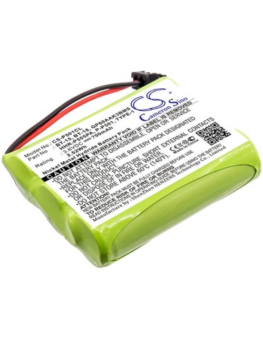 Battery for Panasonic, Hhr-p505, Kc-tc917hsb, Kx-9768xb, Kx-a36, 3.6V, 700mAh - 2.52Wh