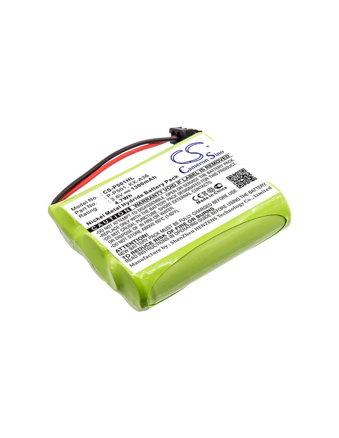 Battery for Sanyo, 23621, 3n-600aa(mtm), Cl-100w, Cl-200, 3.6V, 1300mAh - 4.68Wh