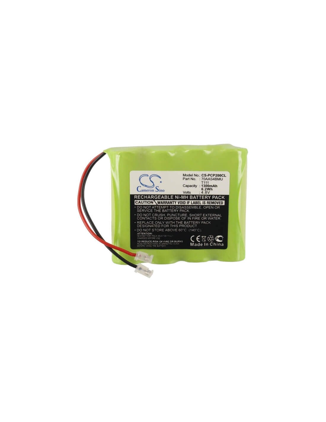 Battery for Cobra, Cp200, Cp200s 4.8V, 1300mAh - 6.24Wh