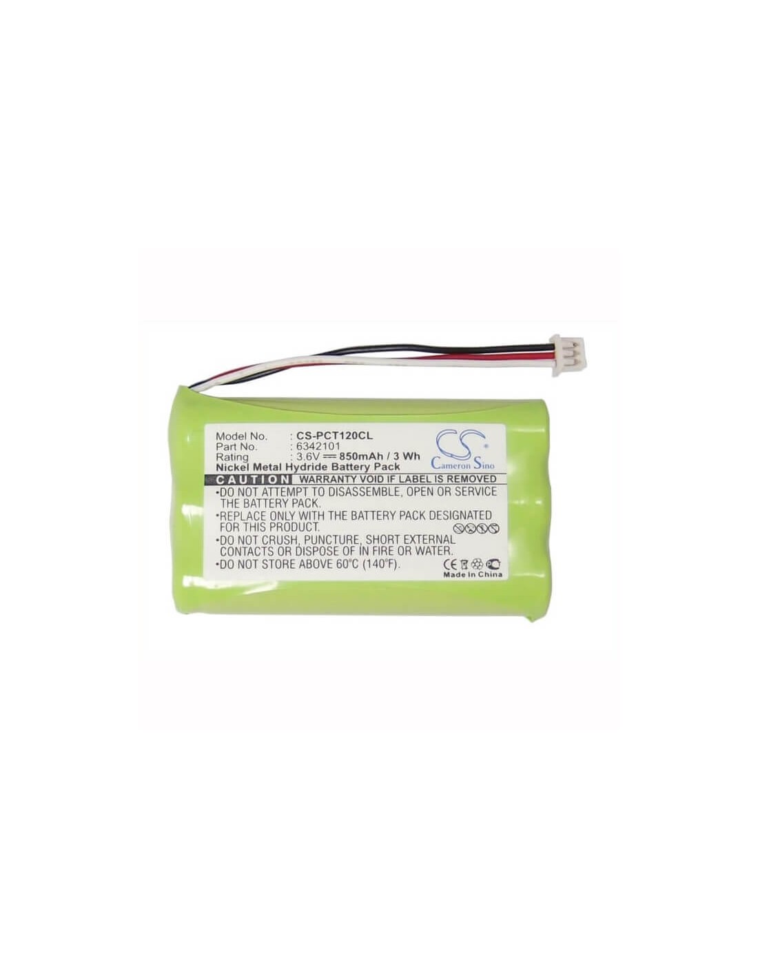 Battery for Plantronics, Ct11, Ct12 3.6V, 850mAh - 3.06Wh