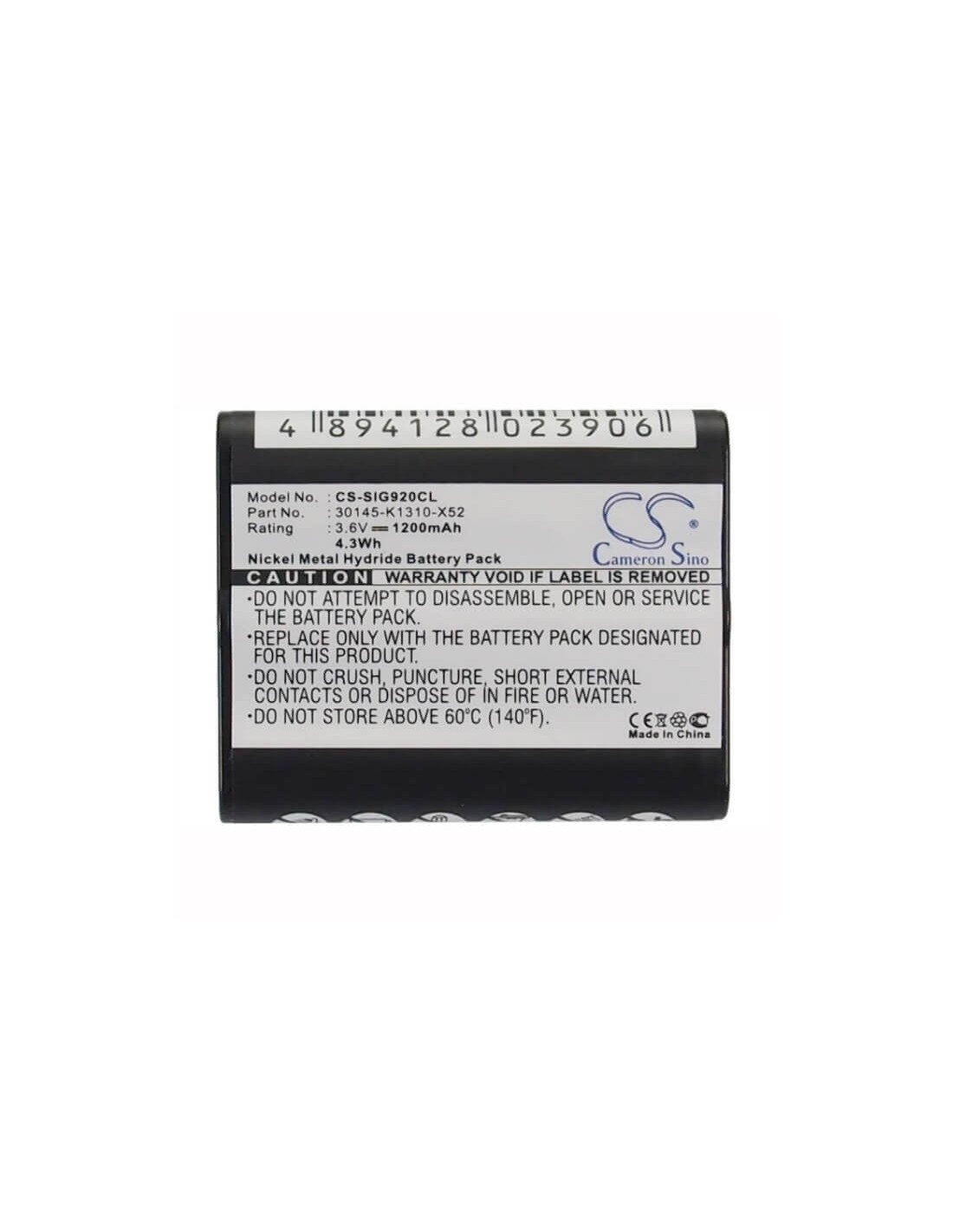 Battery for Commodore, 250 3.6V, 1200mAh - 4.32Wh