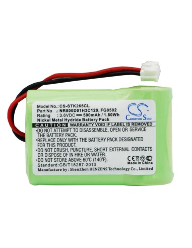 Battery for France Telecom, Amarys 265, Amarys 3.6V, 500mAh - 1.80Wh