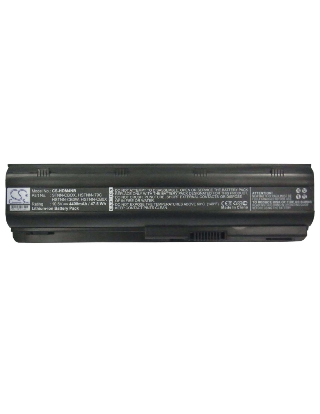 Black Battery for HP G62-100EBG, 62-100EE, G62-101TU 10.8V, 4400mAh - 47.52Wh