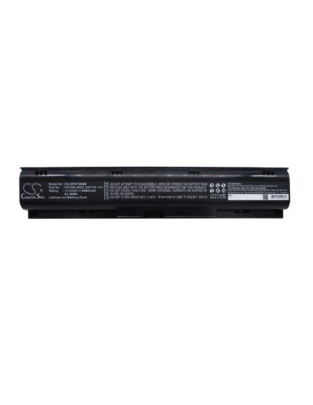 Black Battery for HP ProBook 4730s, ProBook 4740s 14.4V, 4400mAh - 63.36Wh