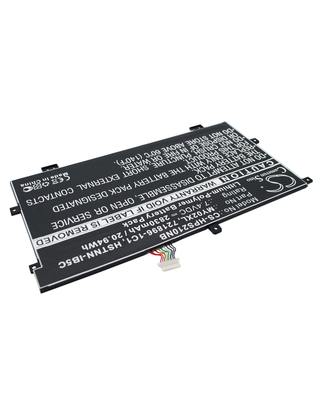 Black Battery for HP Slatebook x2, Slatebook x2 10-H010NR, TPN-Q127 7.4V, 2830mAh - 20.94Wh