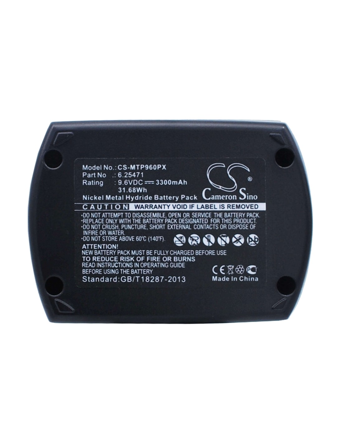 Battery for Metabo Bs 9.6, Bs9.6, Bsp9.6 9.6V, 3300mAh - 31.68Wh