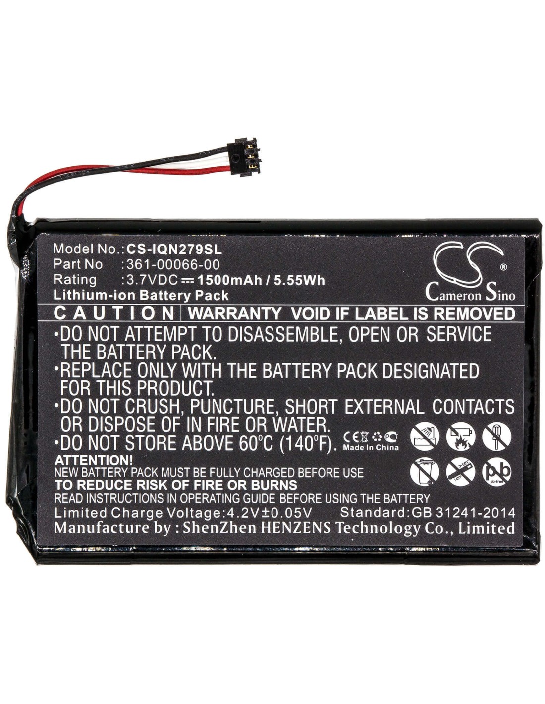 Battery for Garmin Nuvi 2757, Dezl 760LM, Nuvi 2797 3.7V, 1500mAh - 5.55Wh