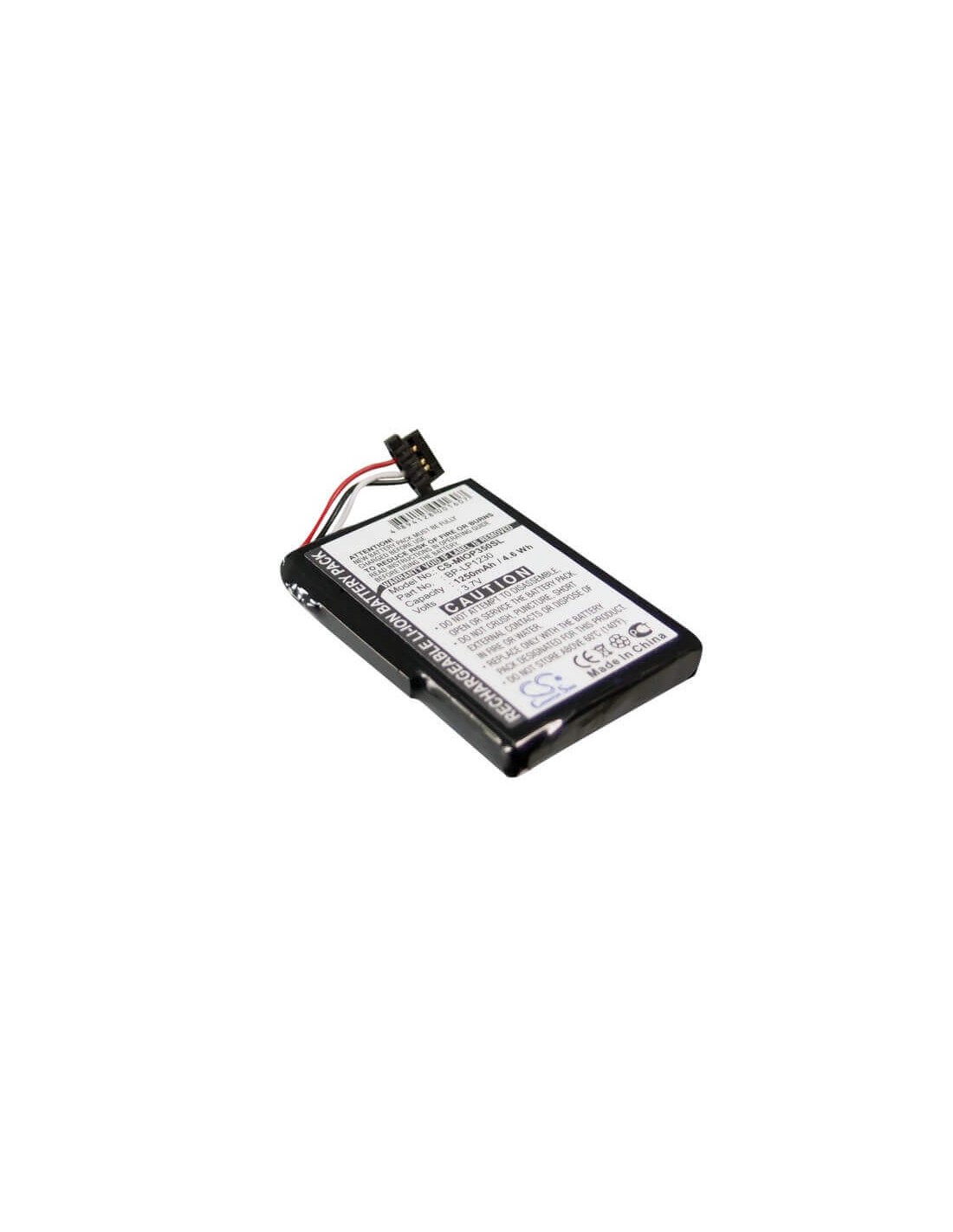 Battery for Navman Pin, Praktiker Looxmedia 6500, 3.7V, 1250mAh - 4.63Wh