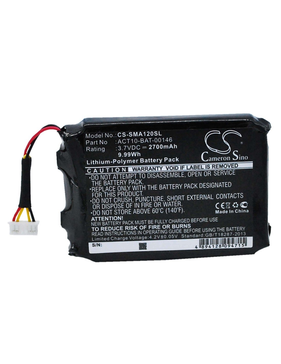 Battery for Satmap Active 10, Active 12, 3.7V, 2700mAh - 9.99Wh