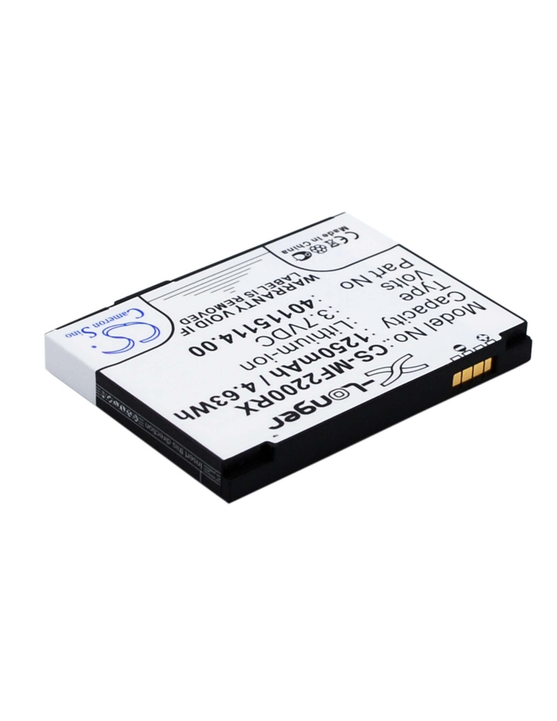 Battery for Novatel Wireless Mifi2200 3.7V, 1250mAh - 4.63Wh