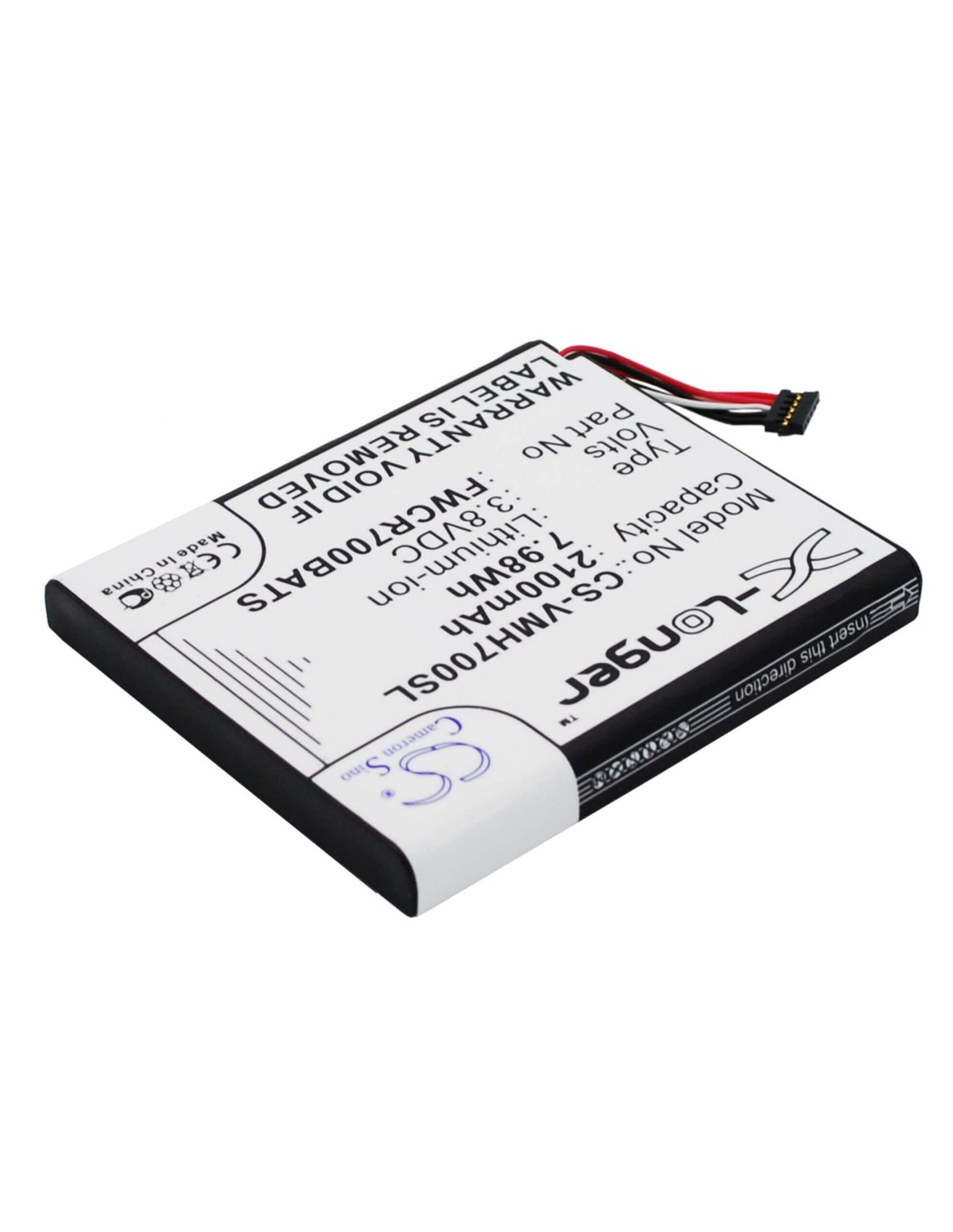 Battery for Verizon Ellipsis Jetpack, Ellipsis Jetpack 4g, Mhs700l 3.8V, 2100mAh - 7.98Wh