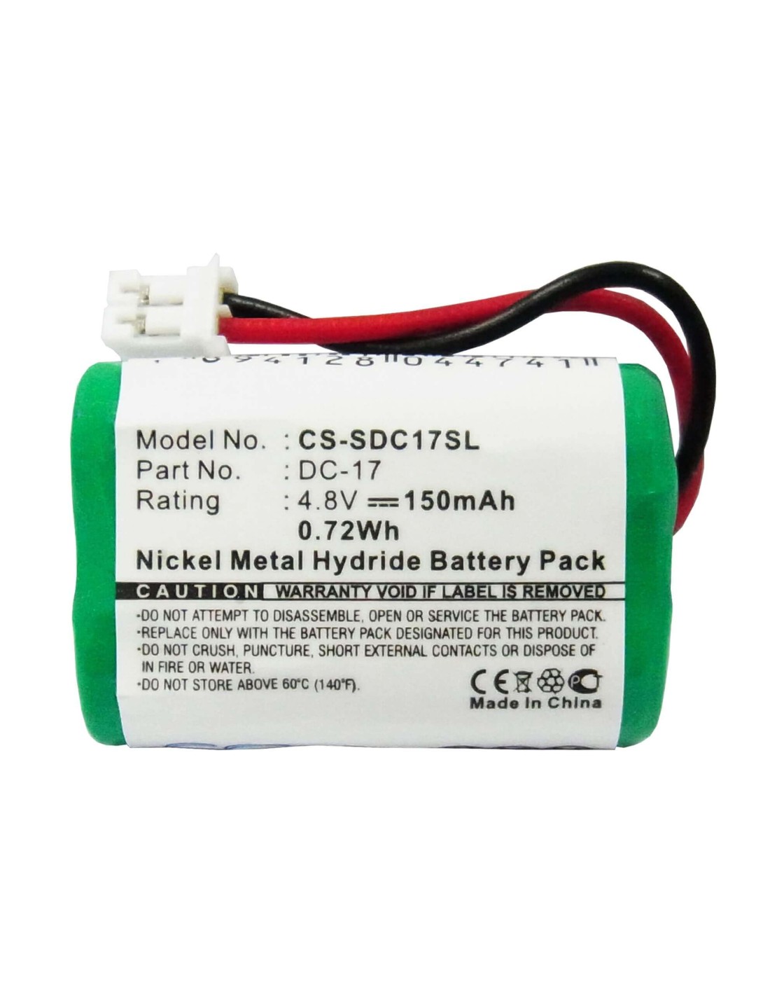 Battery for Kinetic Mh120aaal4gc 4.8V, 150mAh - 0.72Wh