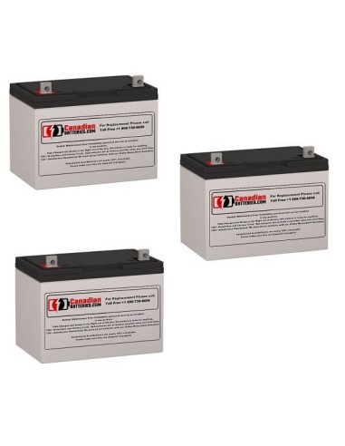 Batteries for Alpha Technologies As 3100-36 UPS, 3 x 12V, 100Ah - 1200Wh