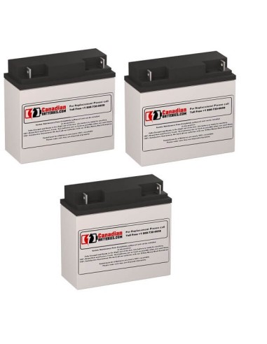 Batteries for Alpha Technologies As 1000 UPS, 3 x 12V, 18Ah - 216Wh