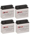 Batteries For Eaton Best Power Ferrups Fe-1.8k Ups, 4 X 12v, 18ah - 216wh