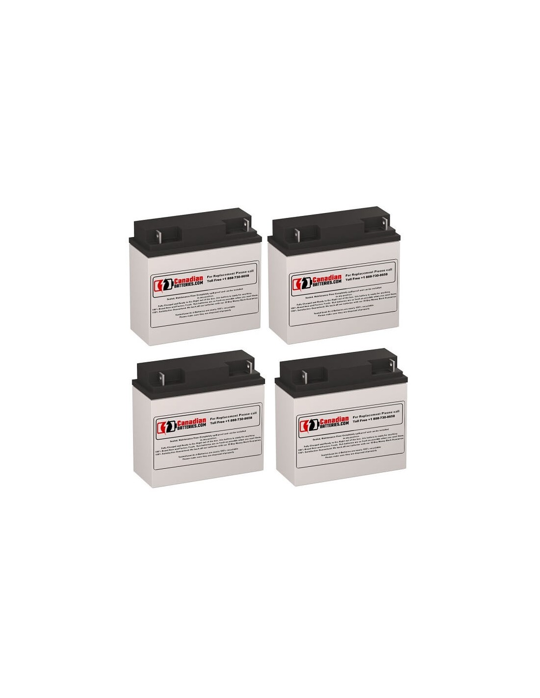 Batteries for Deltec Pra 2000 UPS, 4 x 12V, 18Ah - 216Wh