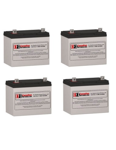 Batteries for Alpha Technologies Ebp 48e (032-032-xx) UPS, 4 x 12V, 75Ah - 900Wh