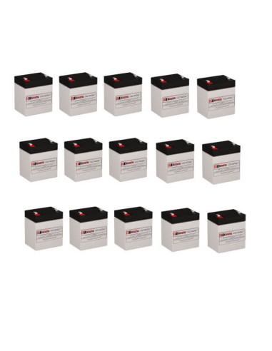Batteries for Powerware Pw9135g5000-xl3u UPS, 15 x 12V, 5Ah - 60Wh
