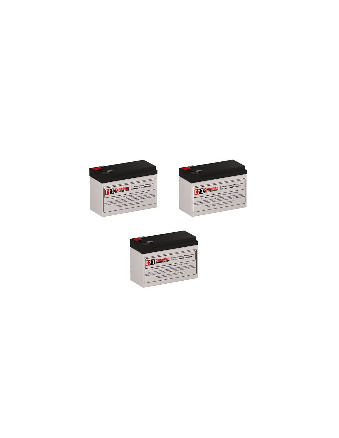 Batteries for Emerson Au-750-60 UPS, 3 x 12V, 7Ah - 84Wh
