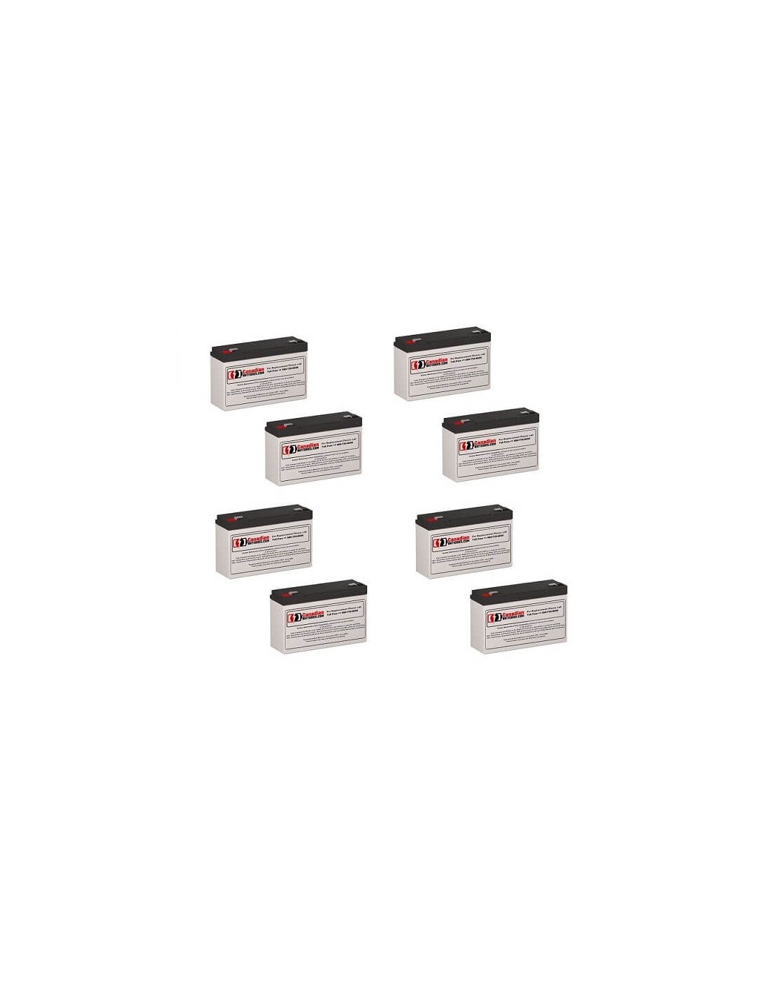 Batteries for Safe 1200 UPS, 8 x 6V, 12Ah - 72Wh
