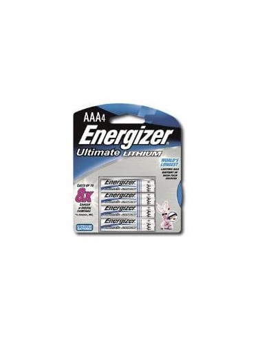 L92 Energizer AAA Retail Pack of 4 Ultimate Lithium Battery 1.5V - Non Rechargeable