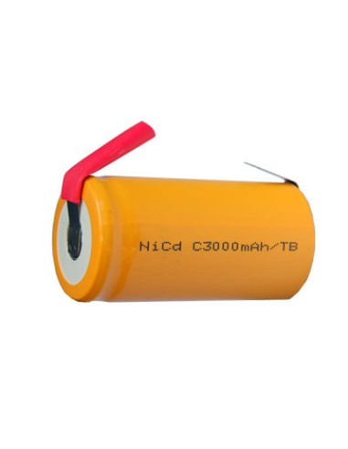 Generic C Size Flat Top with Tabs NiCd Rechargeable Battery - 3000 mAh
