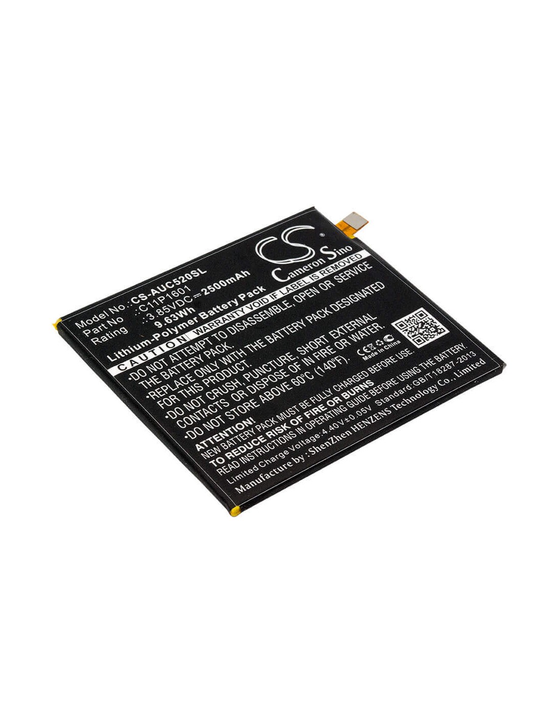 Battery for Asus Zenfone 3 5.2, Zenfone 3 Dual Sim Global Lte, Ze520kl 3.85V, 2650mAh - 5.55Wh
