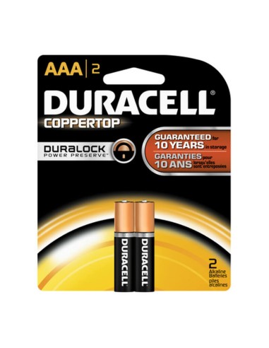 Duracell AAA Coppertop 2 Pack Alkaline Battery - 2 On A Card