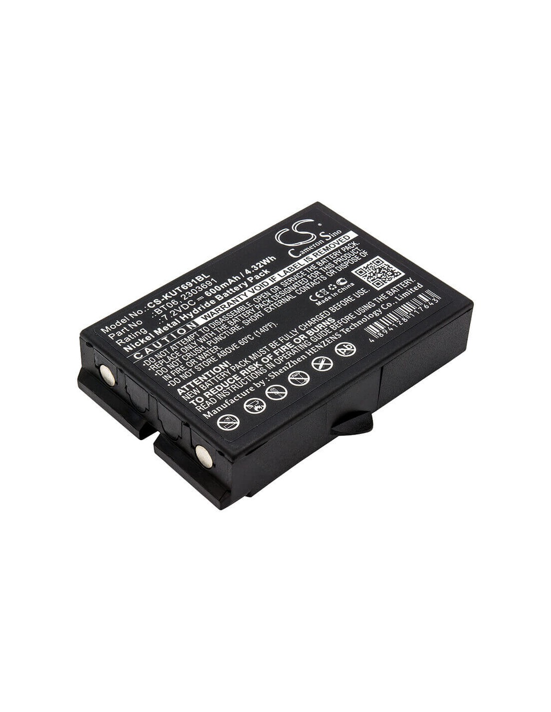 Battery for Ikusi, 2303691, Tm60, Tm61, Tm62, Tm62 Transmitters 7.2V, 600mAh - 4.32Wh