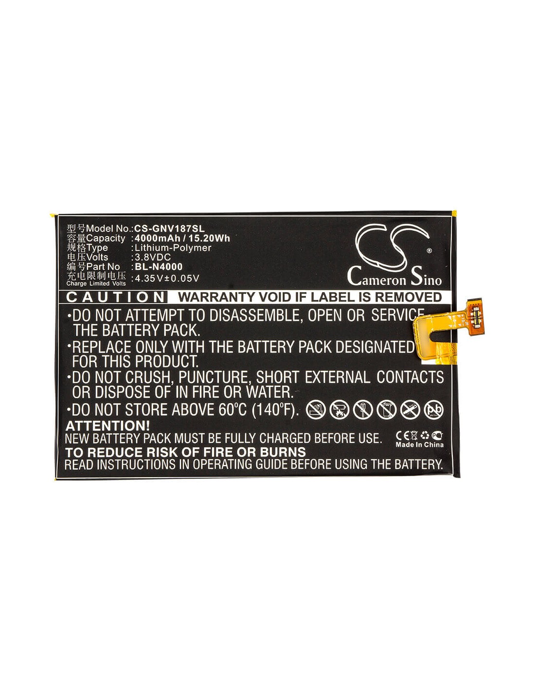 Battery for Blu, E010q, Energy X Lte E0010uu 3.8V, 4000mAh - 15.20Wh