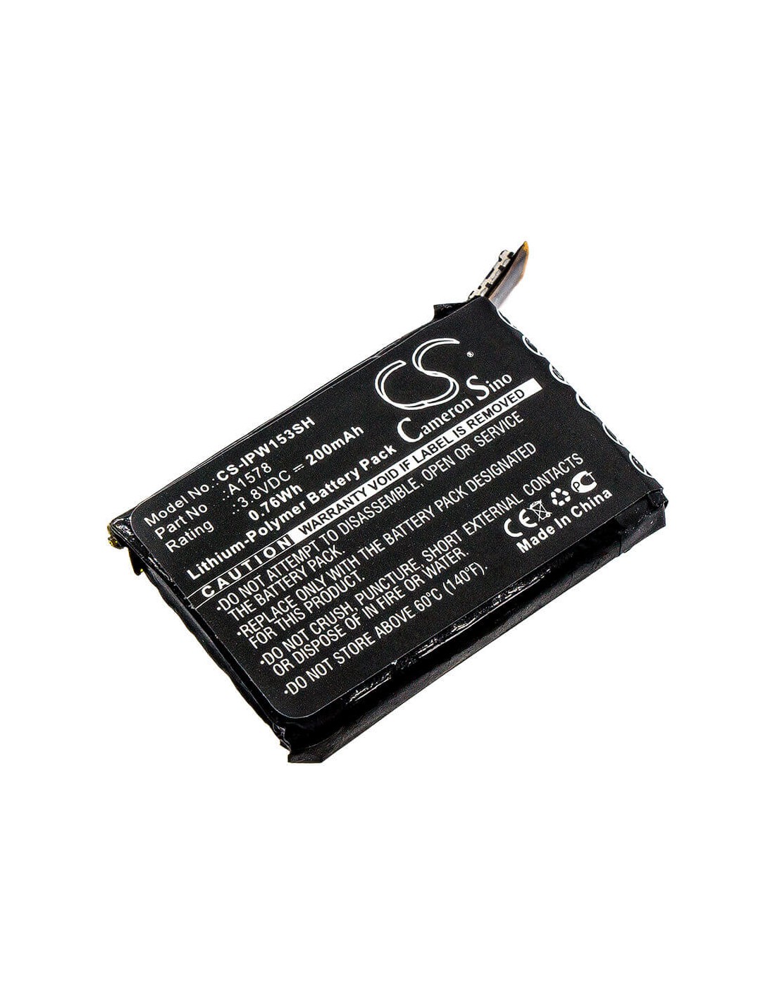 Battery for Apple, A1553, A1554, Mj2t2ll/a, Mj2u2ll/a 3.8V, 200mAh - 0.76Wh