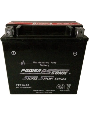 PTX14-BS 12V 200 cca Powersonic AGM motorcycle battery