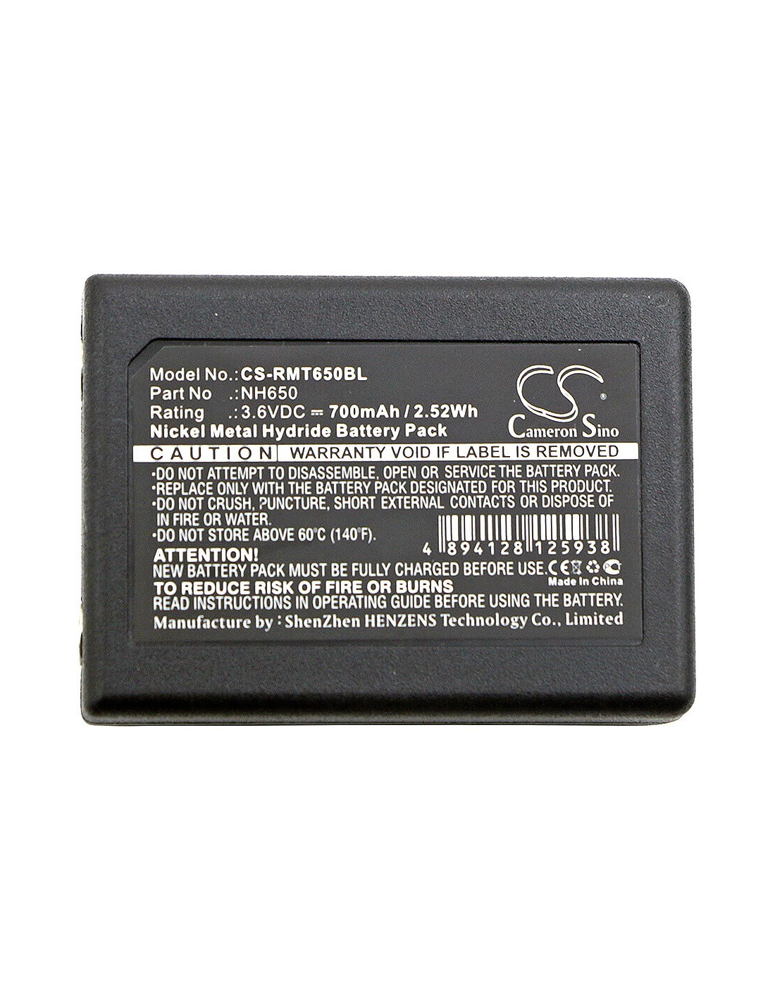 Battery for Ravioli Joy, Lnh650 3.6V, 700mAh - 2.52Wh