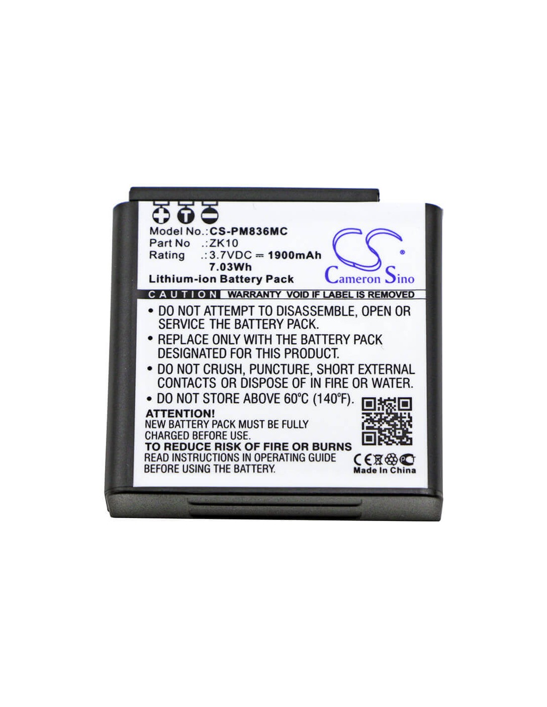 Battery for Polaroid, Im1836 3.7V, 1900mAh - 7.03Wh