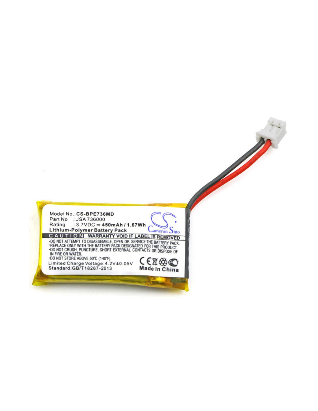 Battery for Biohit, Picus 3.7V, 450mAh - 1.67Wh