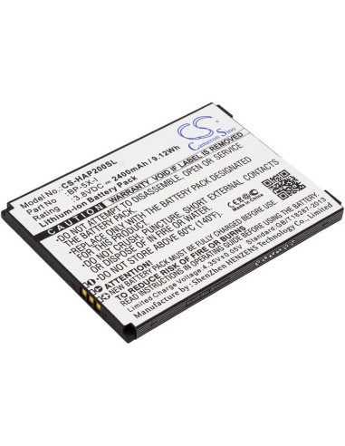 Battery for Highscreen, Boost2, Boost2 Se, Pure F, Innos, D10 D10c D10f 3.8V, 2400mAh - 9.12Wh